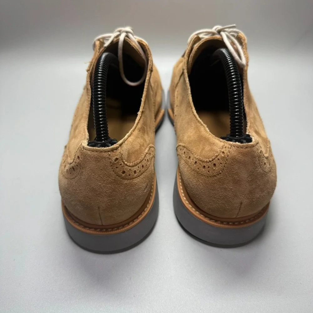 Cole Haan Mens Derby Dress Shoes Brown Leather Brogue Wingtip Lace Up‎ 10